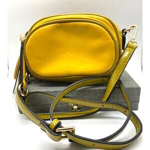 Mellow World Vegan‎ Cross body Yellow Chartreuse Strap Trim NWT Gold hardware
